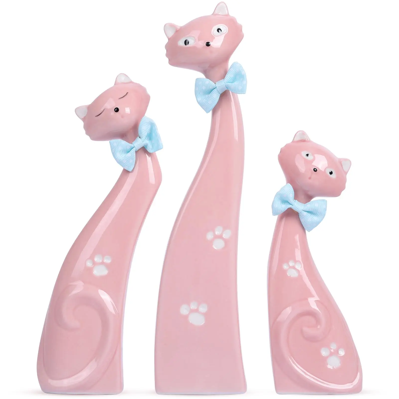 

Elegant Ceramic Animal Trio: Exquisite Sculptures Showcasing Adorable Dogs and Playful Cats for Home Decor and Collection