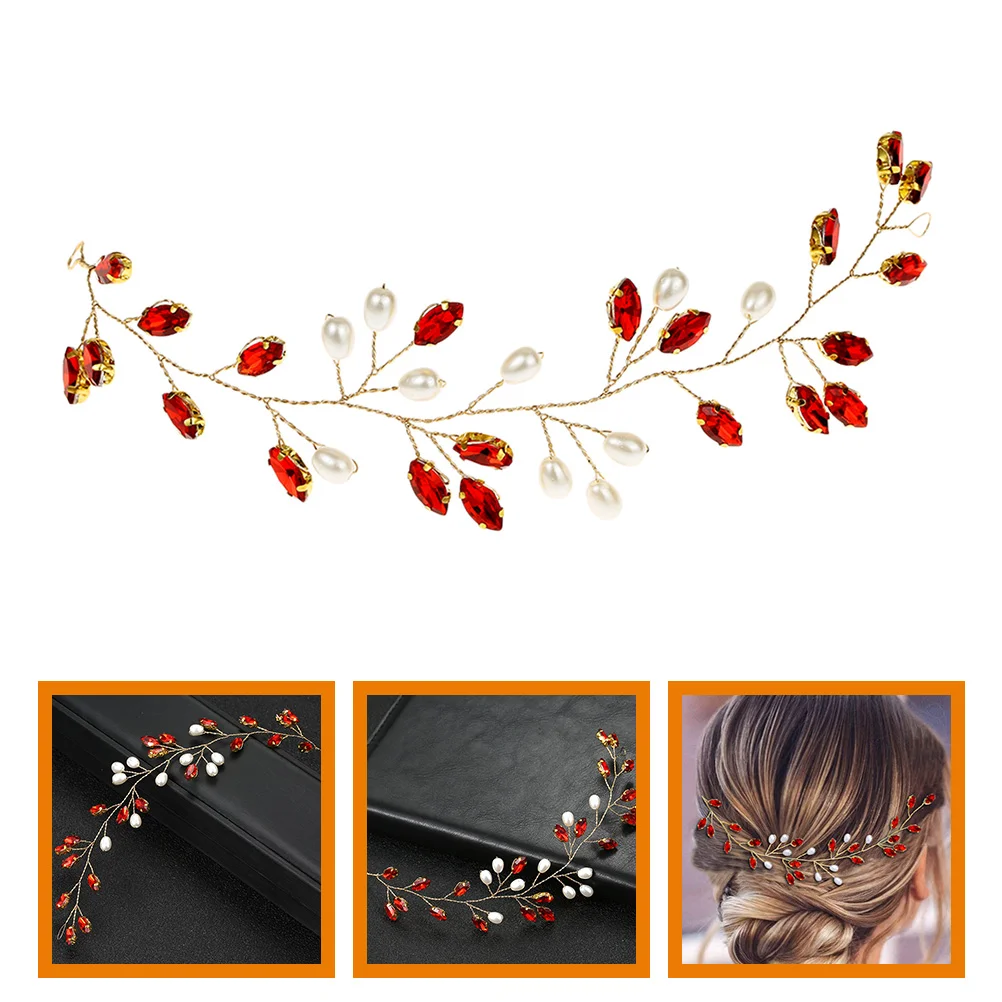

Wedding Bridal Hair Vine Pearl Hair Vine Rhinestone Hair Vine Decorative Hair Vine for Women