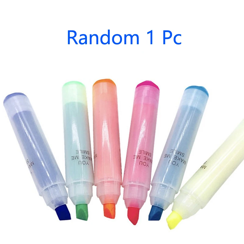 Children Mini Fluorescent Highlighter Pen Kawaii Chalk Marker Pens Stationery Material Escolar Papelaria School Supply 6PCS/Set highlighter marker,highlighter pen,marker pen