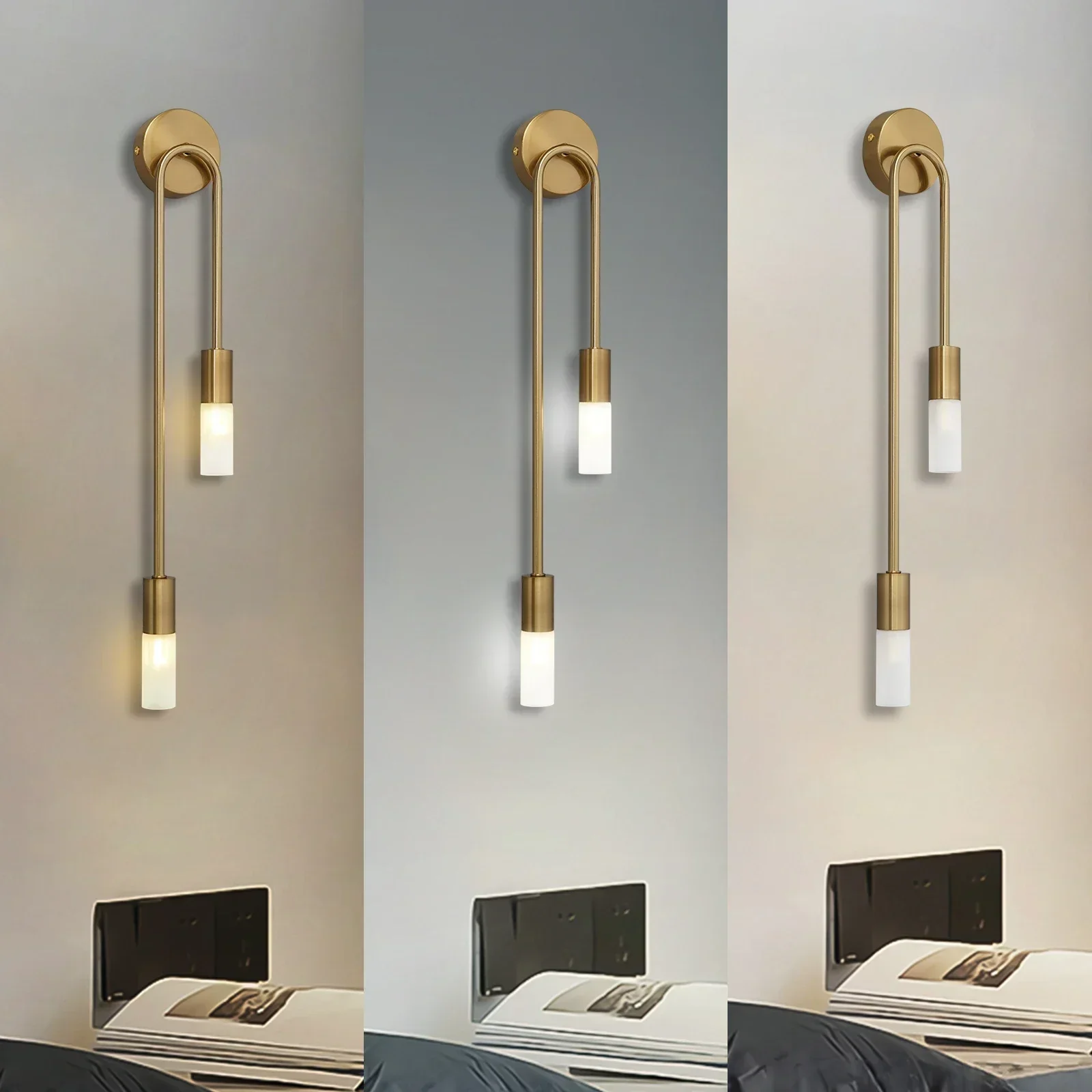 Applique Murale Led D'intérieur Chambre Lampe De Chevet Nordique Salon Fond Allee Hotel Led Interieur Double Tete Creative Simplelamp 8758198108506
