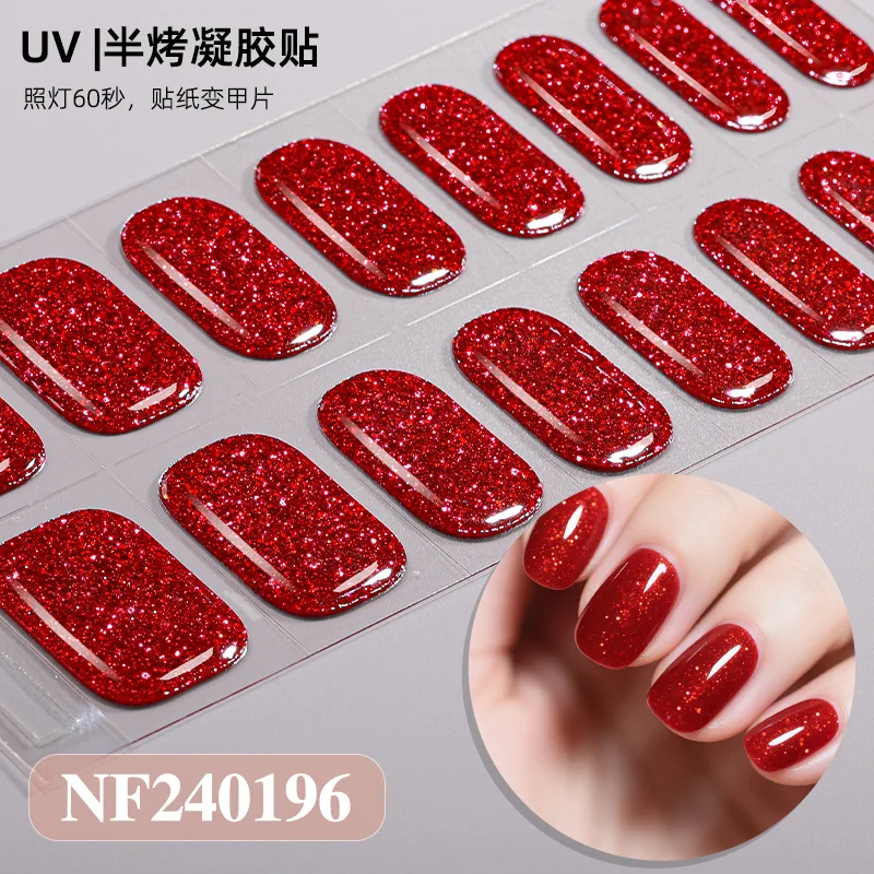 Premium Semi-Cured Nail Wraps Set - Waterproof, Long-Lasting Gel Nail Stickers