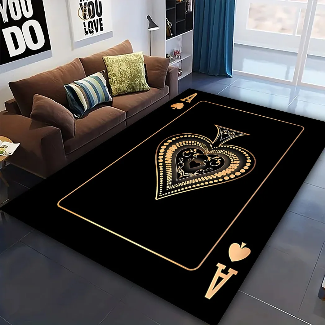 Ace of Hearts Poker Card Pattern Carpet for Living Room Non-Slip Bedroom Bedside Sofa Area Rug Soft Indoor Floor Mat Home Decor 3