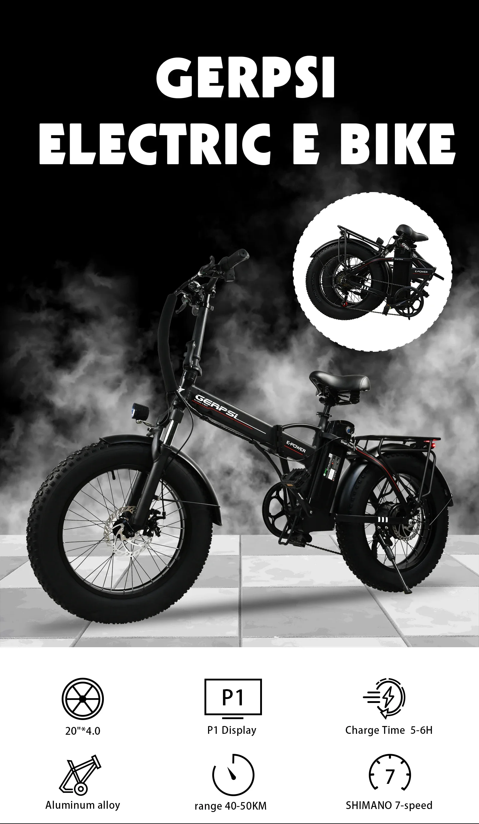 baolujie DZ2002 electric folding bicycle mountain bike 20 inches 48V 14AH outdoor electric bicycle Se15d368ffa6741f48ee6caa4ad4af8b3m