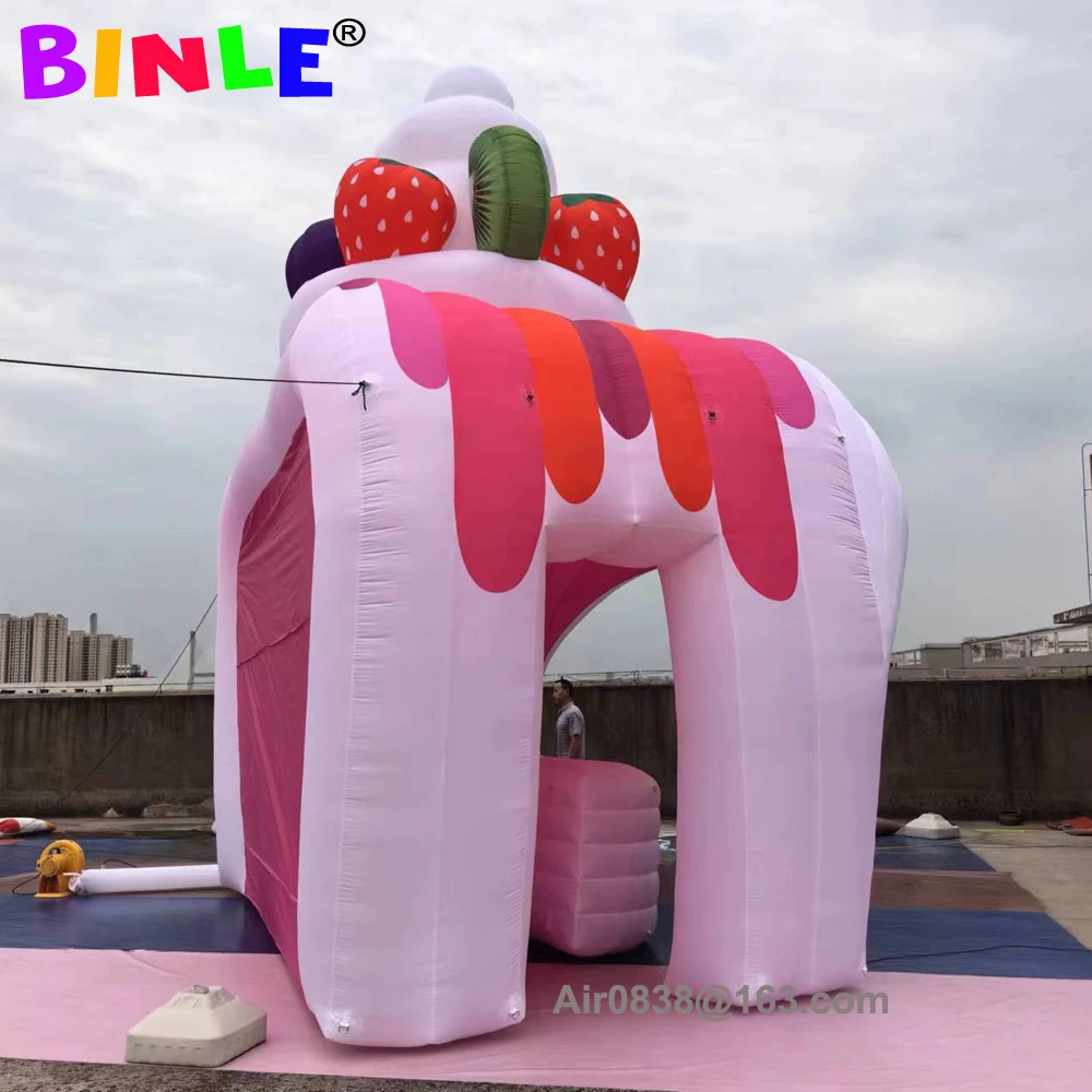 Custom portable fast food and drink inflatable ice cream stand stall station inflatable concession tent in unique shape design 4