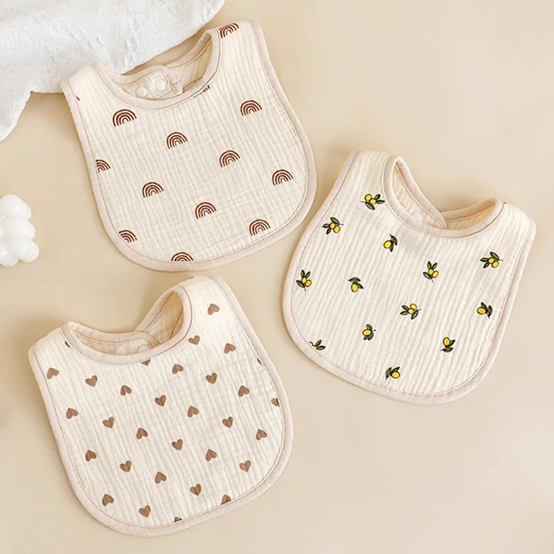 Baby Cute U-shaped Newborn Bibs for Kids Boys Girls Cartoon Feeding Saliva Towel Toddler Cotton Infant Burp Cloths Accessories