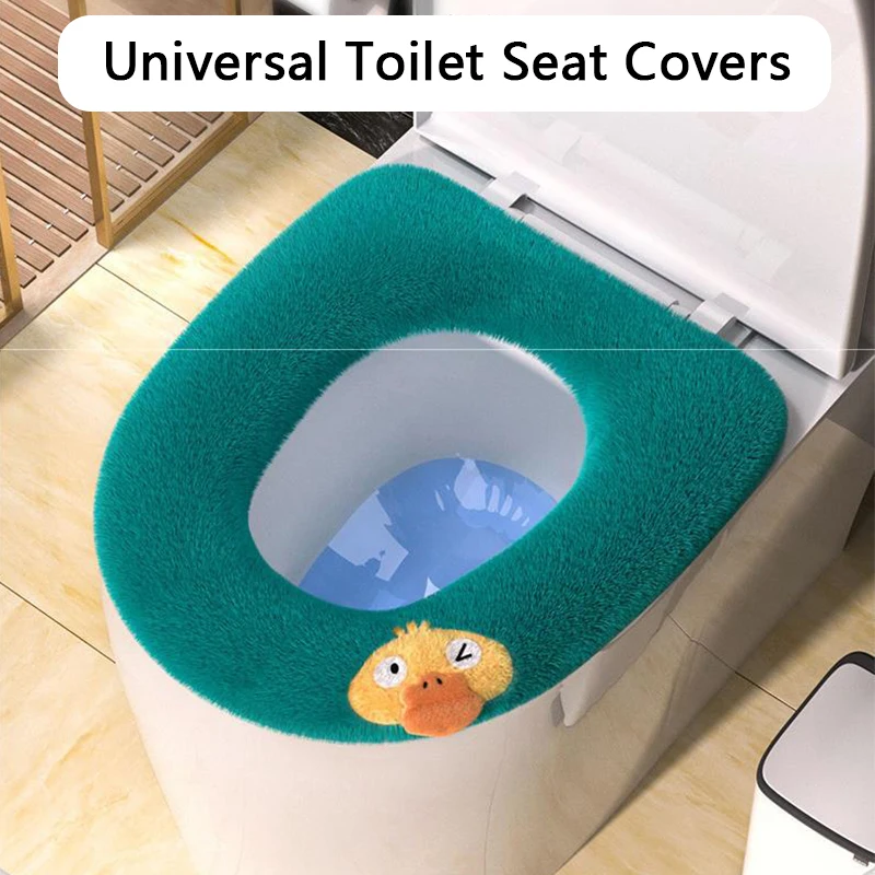 

Winter Thicken Toilet Seat Cover Mat Warm Soft Washable Universal Cushion Lid Pad Reusable Closestool Bathroom Accessories