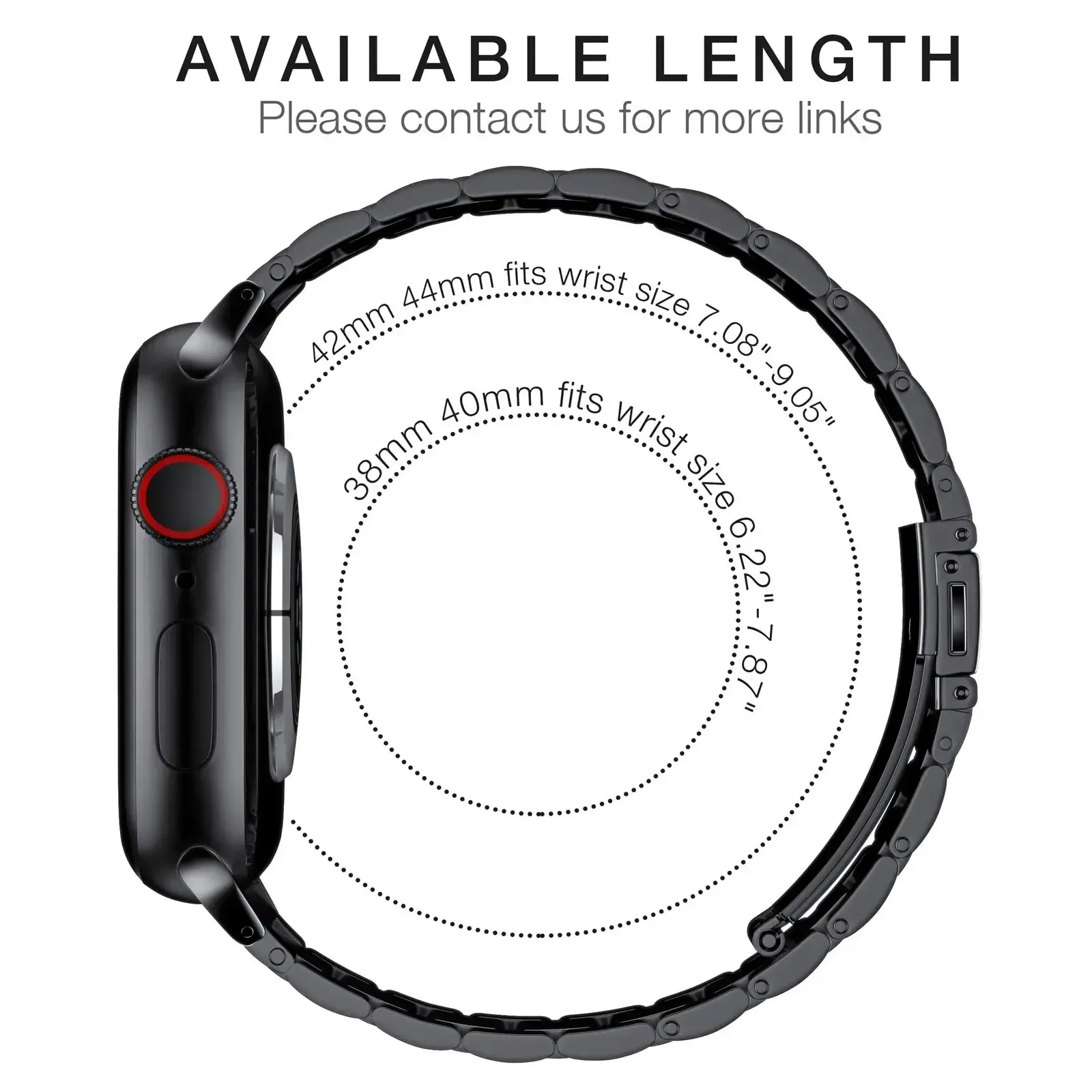 Stylish TPU Protective Case with Metal Strap for Apple Watch - Stainless Steel Bracelet Edition