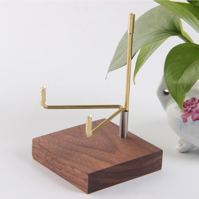 

Walnut Crystal Display Holder Multipurpose Organization Bracket Supplies