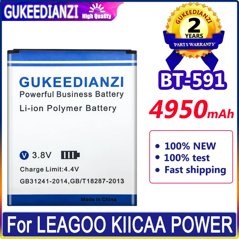 

New Bateria 4950mAh Battery For LEAGOO kiicaa power/BT-591 BT591 Batterie High Capacity Battery Warranty One Year