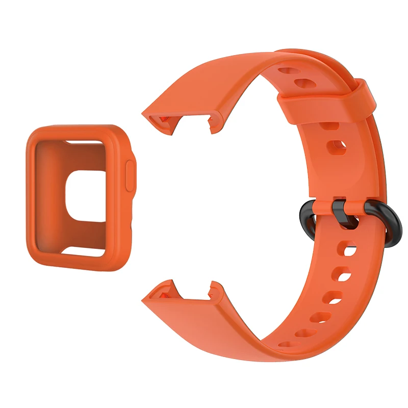 Premium Silicone Strap with Soft Case - Replacement Watchband for Xiaomi Mi Watch/Redmi/Poco