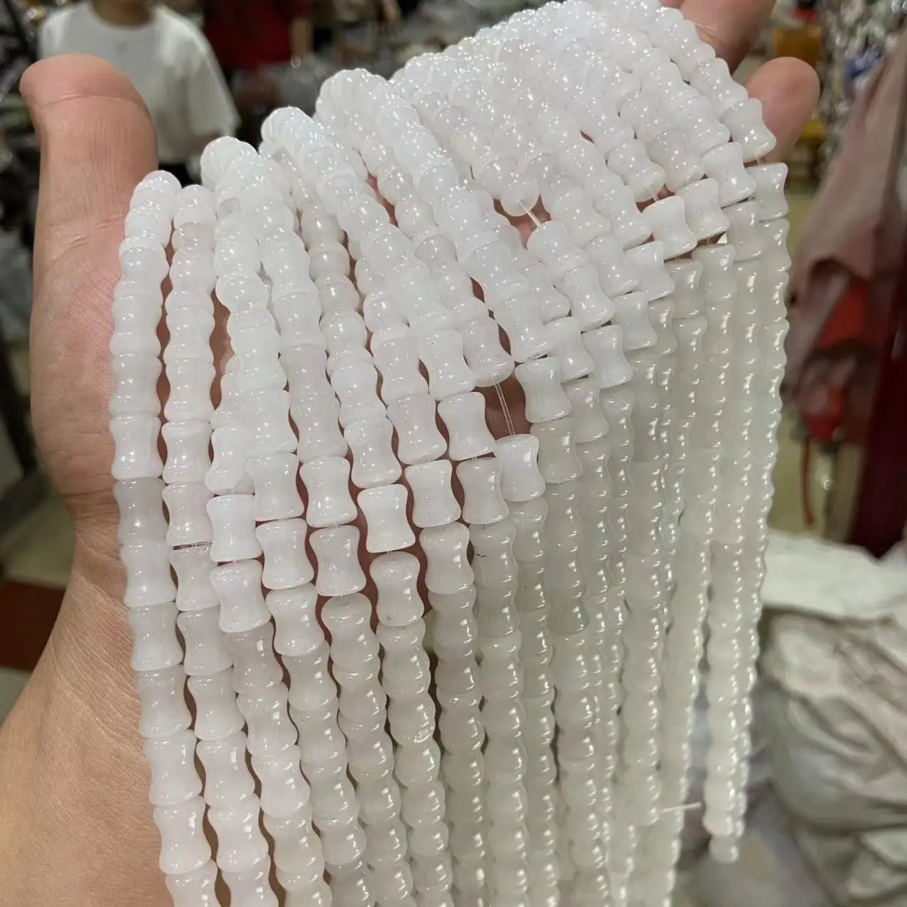 

8*10 мм, класс А, белая Нефритовая стандартная деталь для изготовления ювелирных изделий, ожерелье, серьги, браслет, аксессуары из искусственных бусин