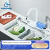 White Nano Stainless Steel Kitchen Sink Double Waterfall Integrated Digital Display Faucet Set Soap dispenser Cup Washer Crane 1