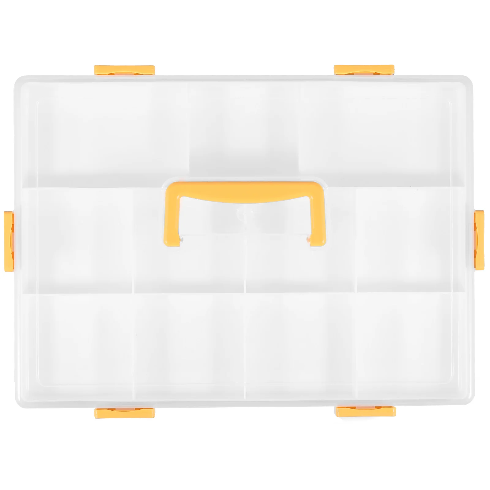 

Kid Building Block Storage Box Clear Plastic Storage Box with 2 Removable Trays Stackable Craft Organizers with Lids Portable