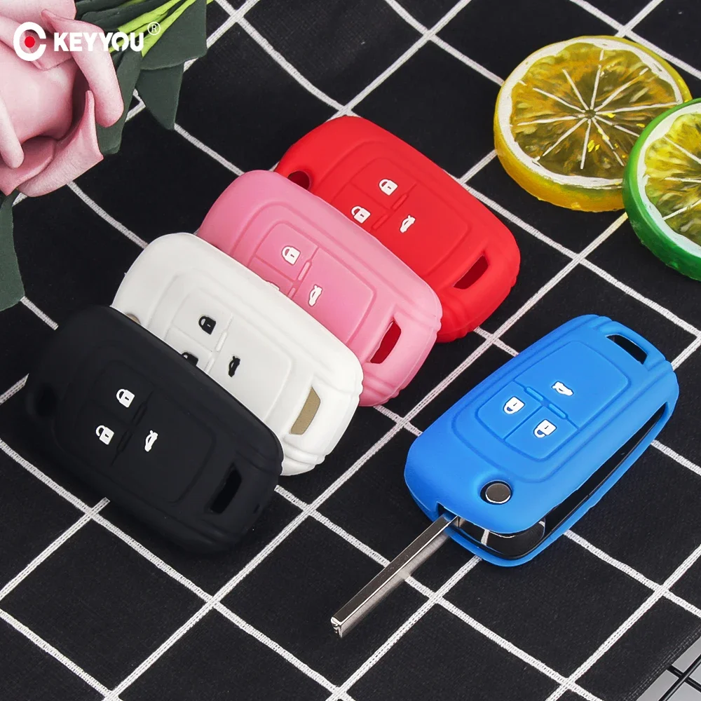 

KEYYOU 3 Button Silicone Car Key Cover Case For Chevrolet Cruze Buick Opel Astra Corsa Antara Zafira Meriva Insignia Key Holder