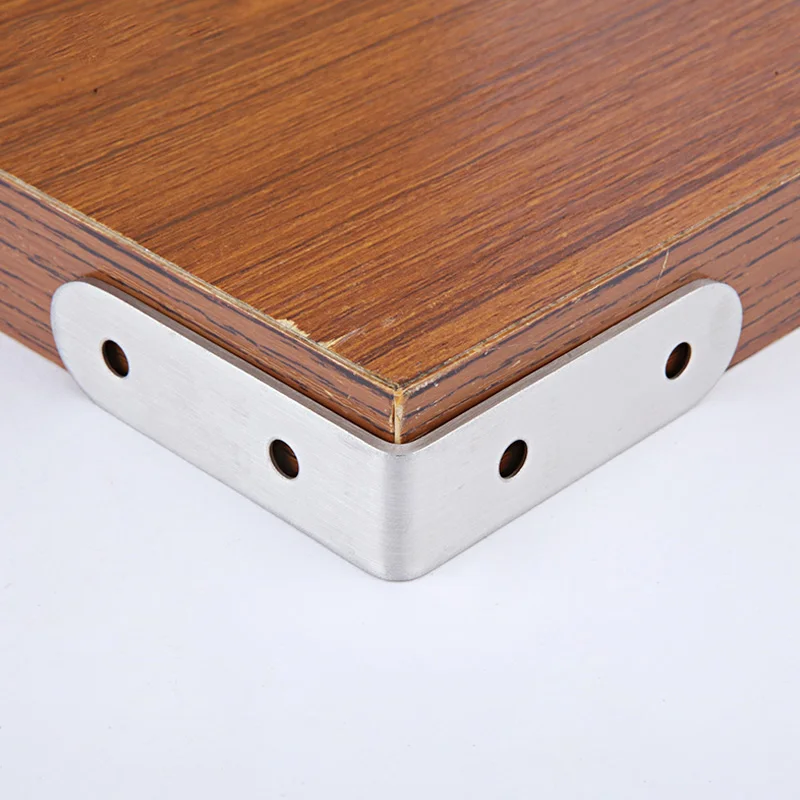 10Pcs Thick Stainless Steel Corner Brackets Right Angle Bracket Shelf Support Plate Connection Furniture Hardware Fasteners VC