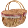 Wicker Basket with Handles Cute Baskets for Gifts Picnic Lid Woven 1