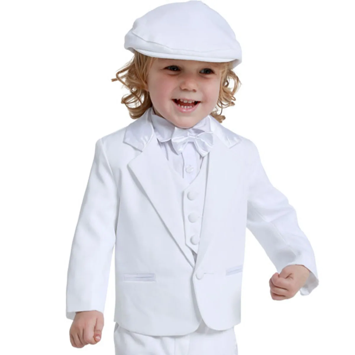 Baby Boys Baptism Blazer Infant Christening White Gentleman Kids Formal Suit Jacket Party Ceremony Photography Tuxedo 1 pcs
