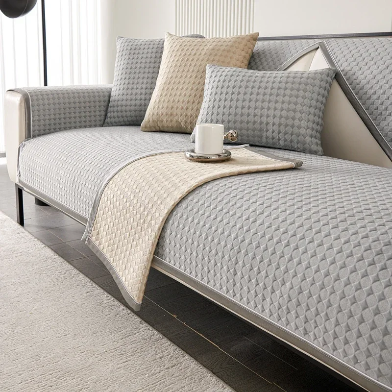 Summer Ice Silk Sofa Cover Universal Non-slip Sofa Mat Cool Feeling Mat Cushion Sofa Towel Couch Slipcover for Living Room Decor 5