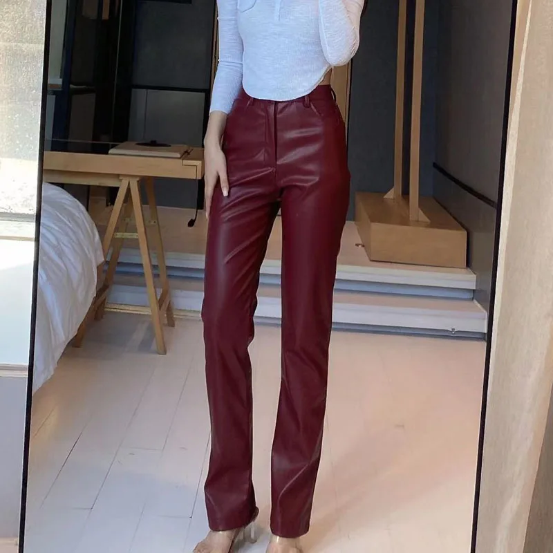 Fashion New Women's High Elastic PU Leather Leggings Women's Pants