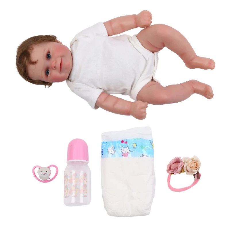 

N80C 20'' Toy Figure Interaction Toy Full Body Vinyl Simulation Baby Bath for Doll that Look Real for