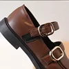 2024 Spring Children Leather Shoes Brown Black White Toddler Girls Flat Shoes Retro Color Elegant Kids School Shoes Girl H07191 5