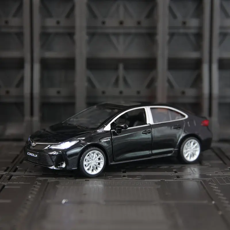 Toyota Corolla Alloy Car Model Ornament - Acousto-Optic Toy with Double-Door Design, Children's Gift, High-Quality Craftsmanship