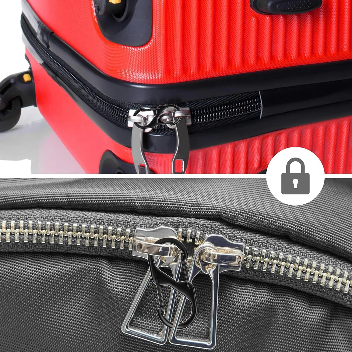 10 Pièces Métal Clip à Fermeture éclair, Clips Antivol Pour Fermetures