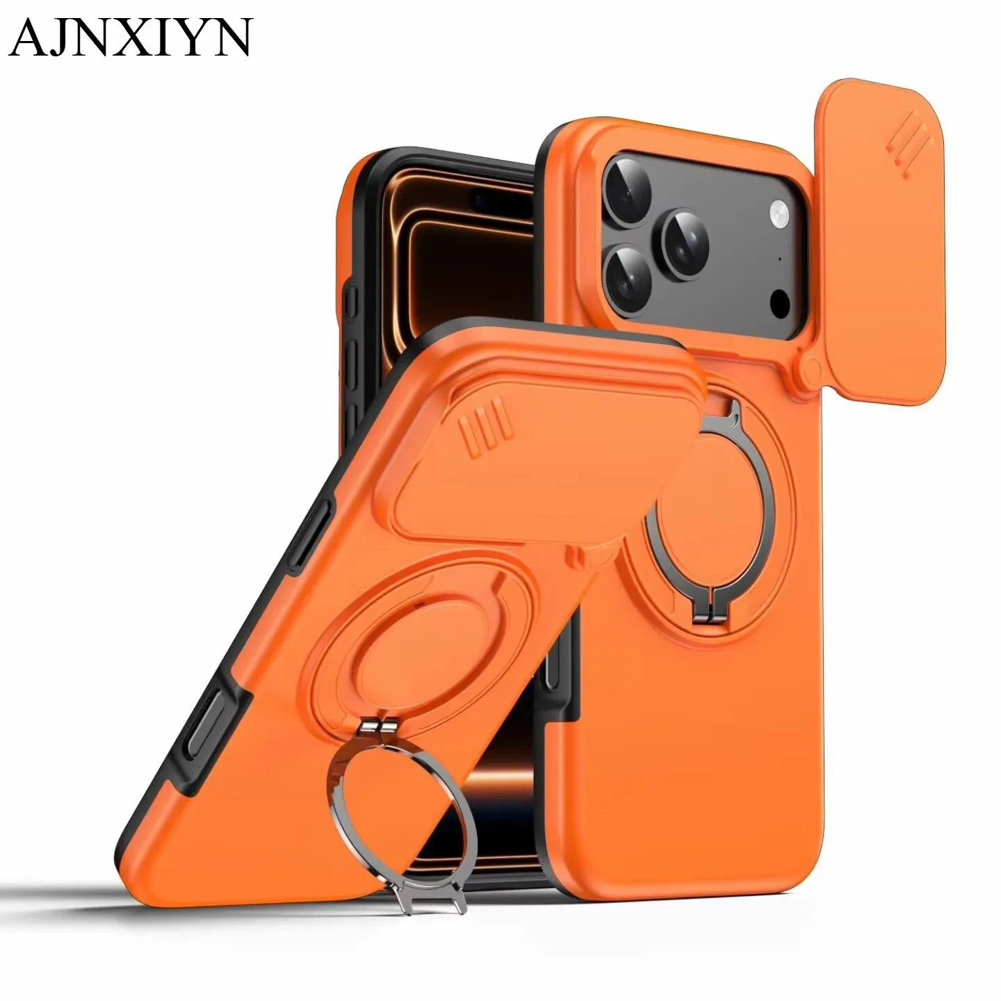 Heavy Duty Rugged Armor Magnetic Bracket Case with Slide Camera Protection