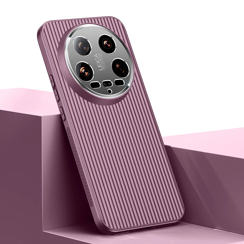 per Xiaomi Mi 14 Redmi K40 Pro Ultra Custodia per telefono 3D Stripe Metal Cover Proteggi fotocamera Opaco Soft Shell Anti-caduta Antiscivolo Fundas_voghion.com