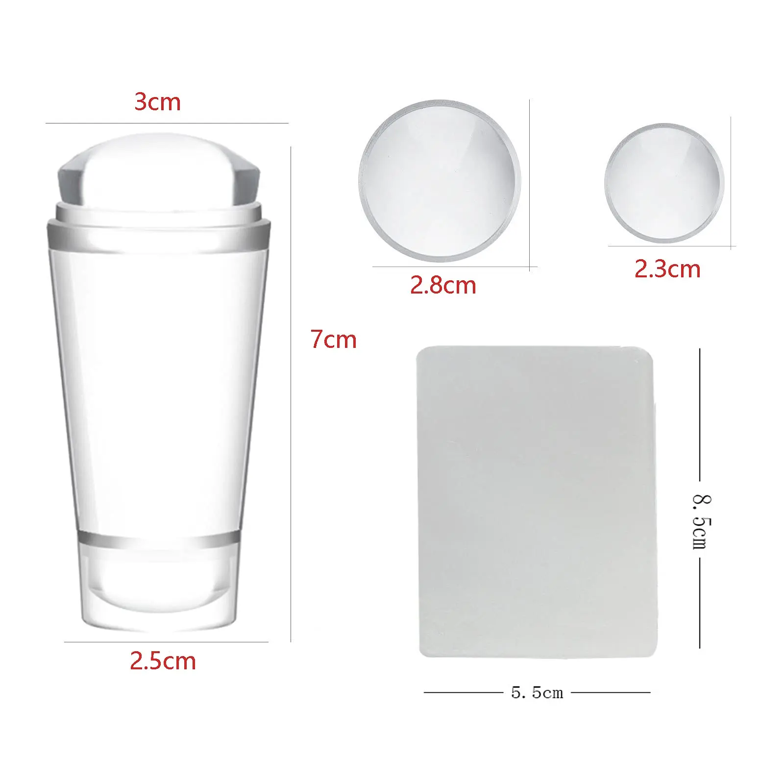 YIKOOLIN 클리어 젤리 부드러운 실리콘 직사각형 네일 아트 스탬핑 스탬퍼 스크레이퍼 이미지 플레이트 매니큐어 도구 DIY 폴란드어 키트