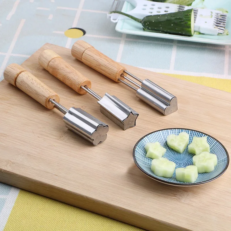 Stainless Steel Fruit Vegetable Cutter Mold Carrot Cucumber Cutter DIY Cartoon Cake Cookies Cutters Mold Kitchen Tools Accessory vegetable slicer fruit slicer vegetable cutter