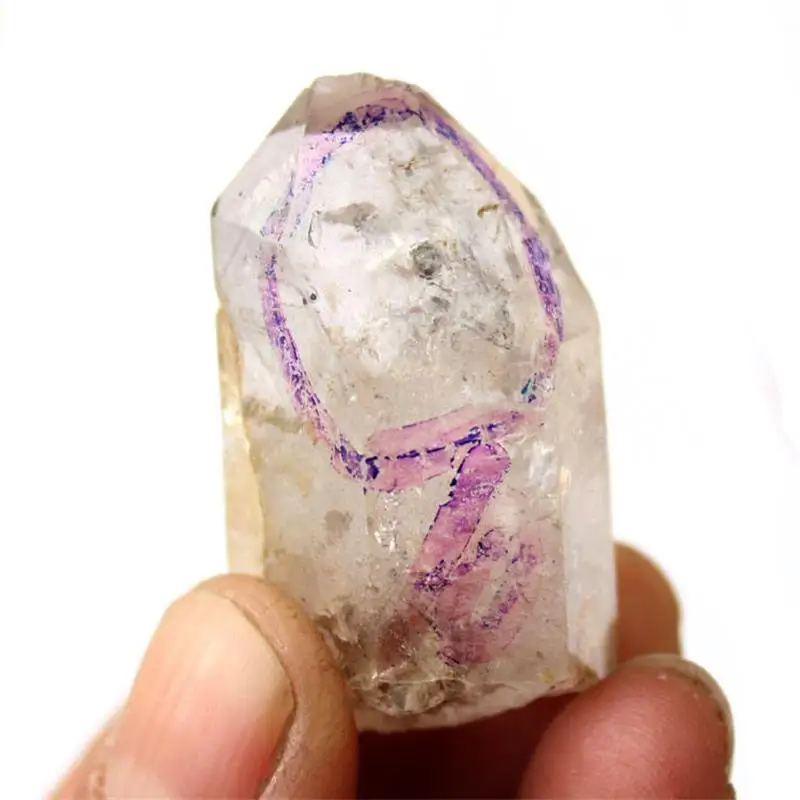 one piece Rough Natural Enhydro Quartz Point With Moving Water Bubbles 4