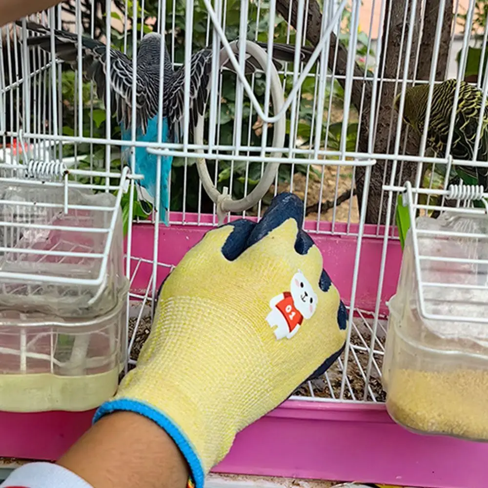 Cartoon Animal Kids Work Gloves Multi-purpose Pink Blue Yellow Gardening Glove Camping Wear Resistant Latex Coated Gloves 5