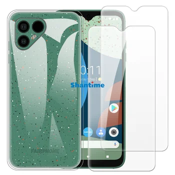 Custodia morbida + confezione da 2 proteggi schermo in vetro temperato per protezione completa del corpo Fairphone 4