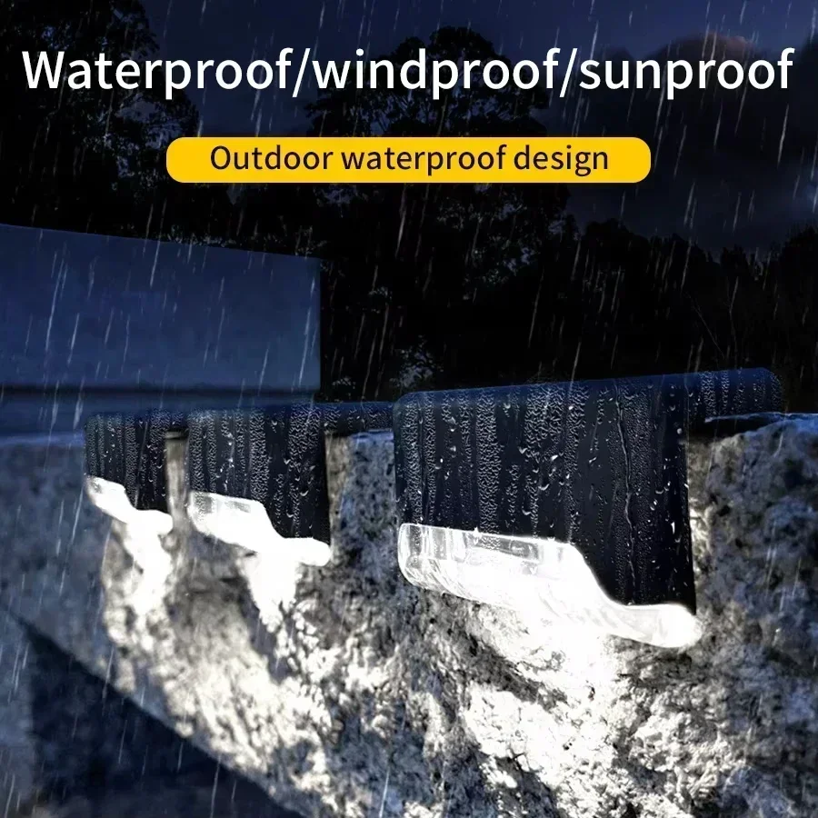 1-24PCS Outdoor Solar Powered LED Step Lights Waterproof Garden Stair Lamp for Deck Fence Yard Pathway Patio Landscape Lighting