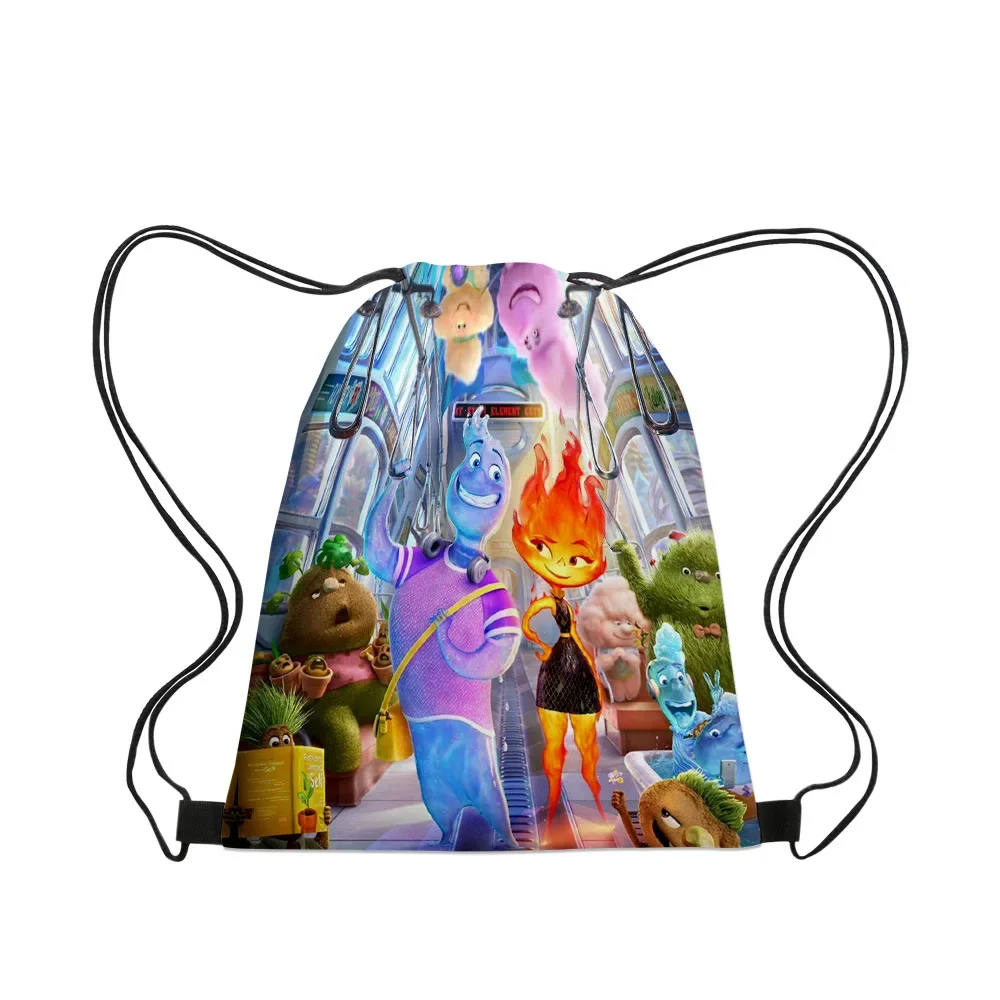 

MINISO Disney 3D New Elemental Drawstring Pocket Portable Outdoor Student Drawstring Bag Beautiful Fashion Accessories