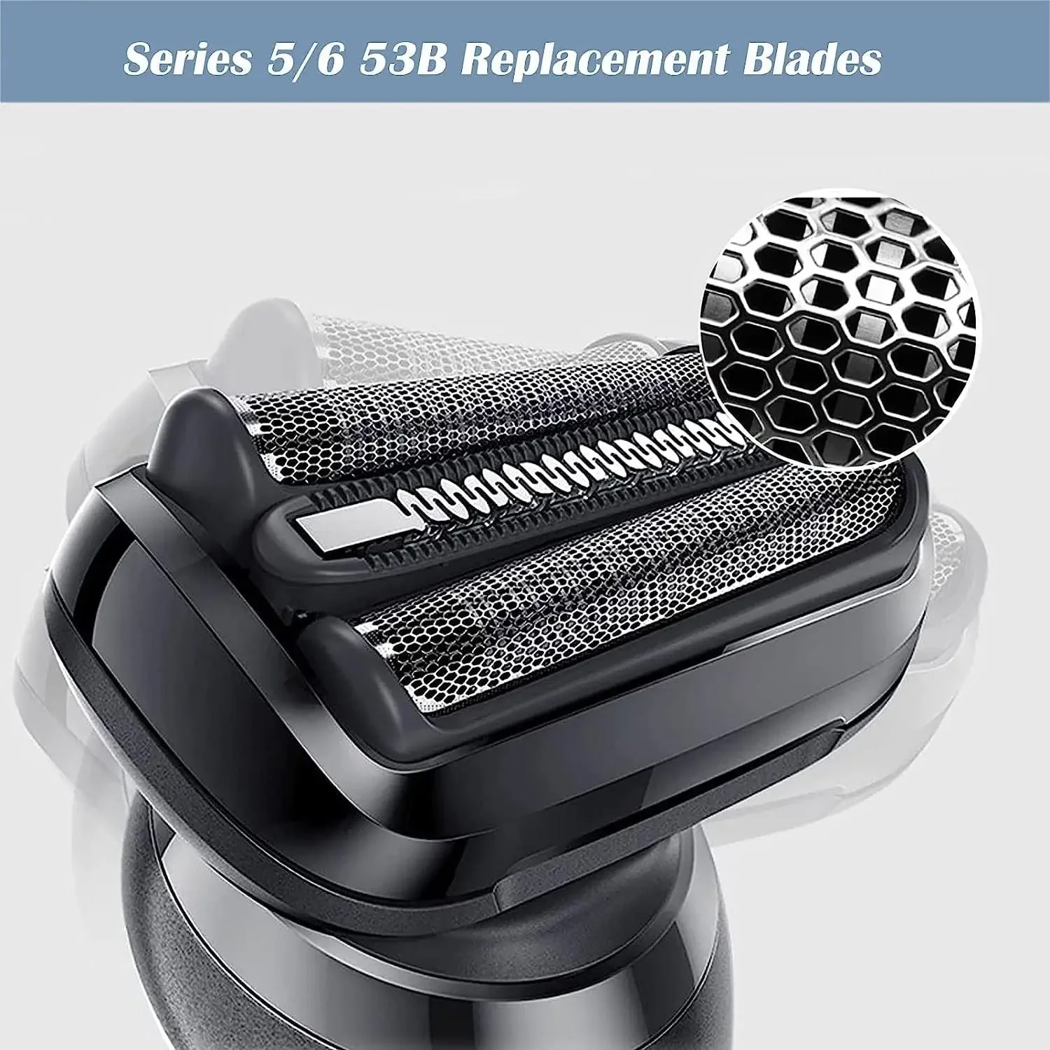 Electric Shaver Head Electric Shaver Blades 53B Replacement Head Compatible with Braun Series 5/6 5018s 5020s 5031s 5050cs 6020s 6072cc