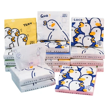 무향 페이셜 티슈 페이퍼, 만화 여행 페이셜 티슈, 천연 무향, 5 카운트, 각 120 매
