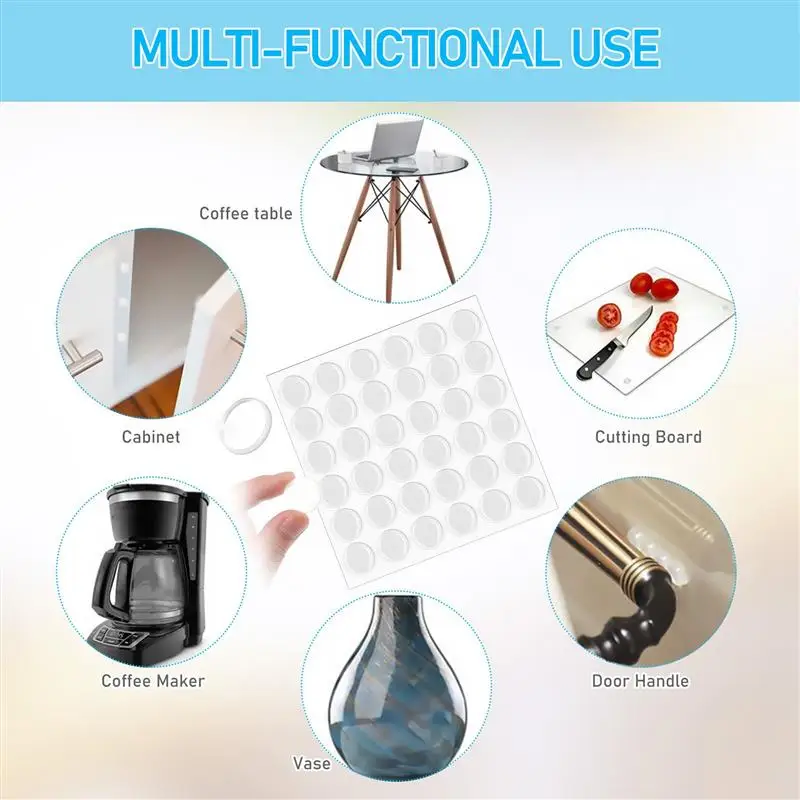 36pcs Cabinet Bumpers Clear Adhesive Bumpers Self Stick SoftSilicone Pads Glass Table Top Pads Furniture Nonslip