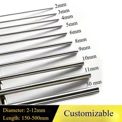 Stainless Steel Linear Shaft Rod Set - Multi - Diameter Solid Bar Stock for DIY and Craft Applications