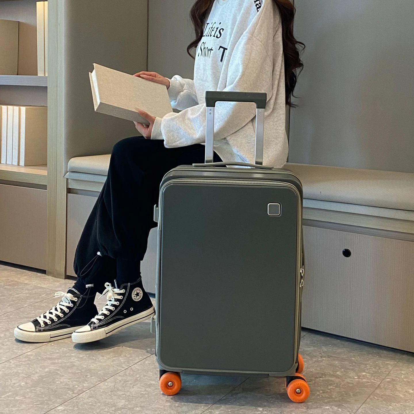 Ensembles de bagages boîtier de chariot multifonctionnel étui de voyage extensible avec porte-gobelet chargeur Usb valise d'embarquement ensemble de valises 1 Ensembles de bagages boîtier de chariot multifonctionnel étui de voyage extensible avec porte-gobelet chargeur Usb valise d'embarquement ensemble de valises 1