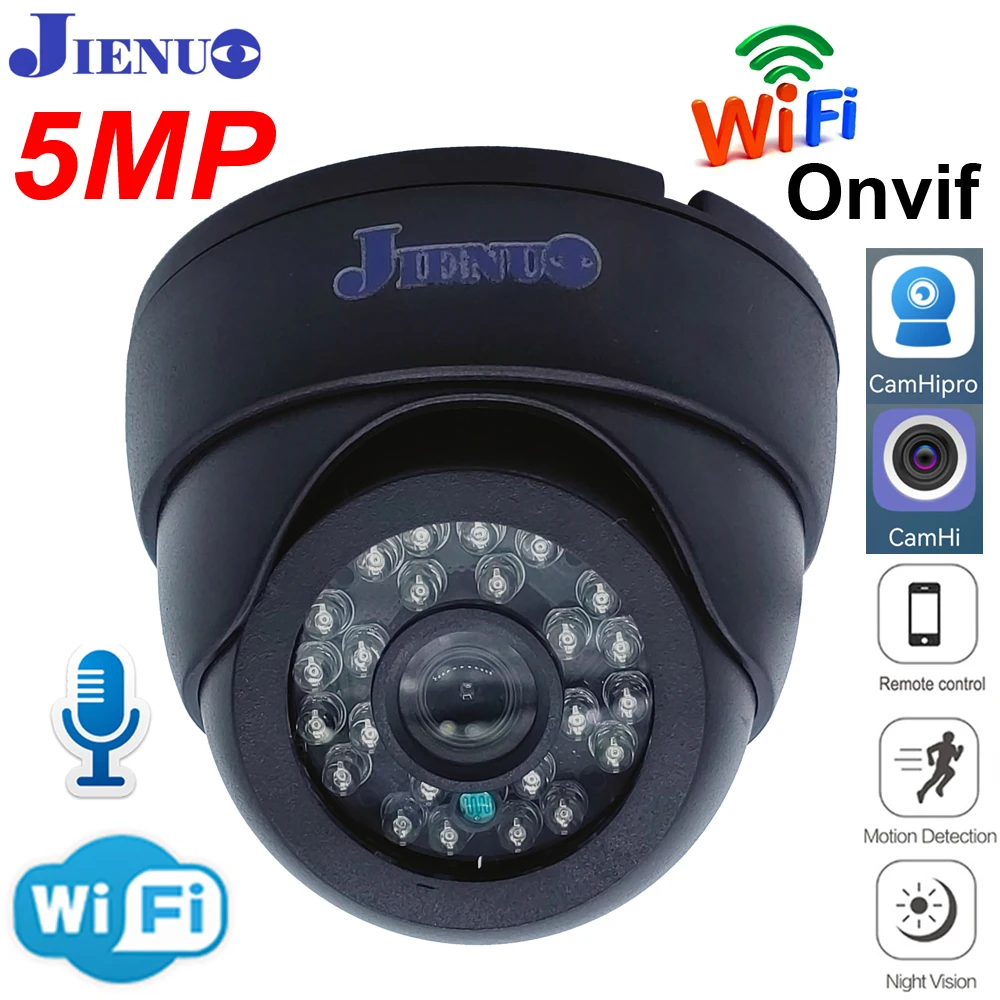 JIENUO Wifi Camera IP Black Dome HD Infrared Night Vision Cctv ...
