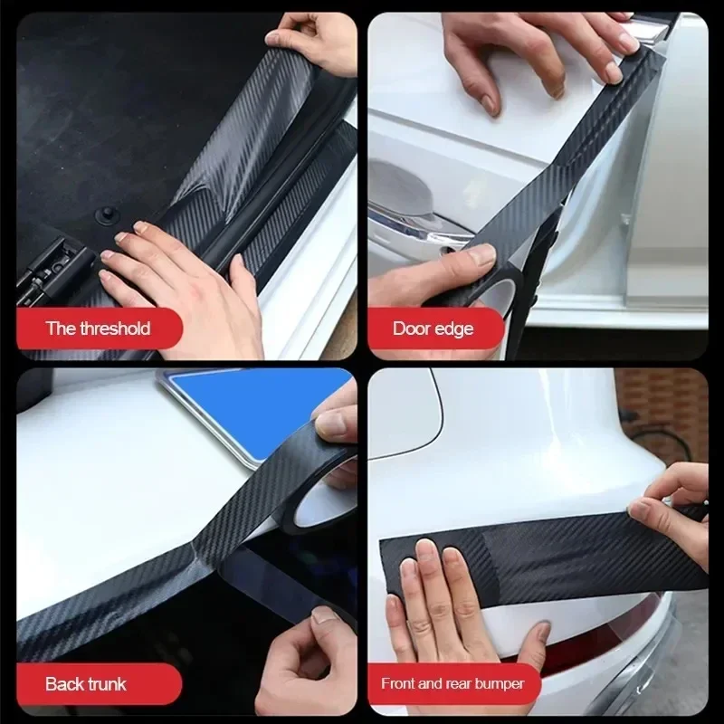 Carbon Fiber Sticker 3D Paste Car Threshold Protective Film Anti Scratch Waterproof for Car Body