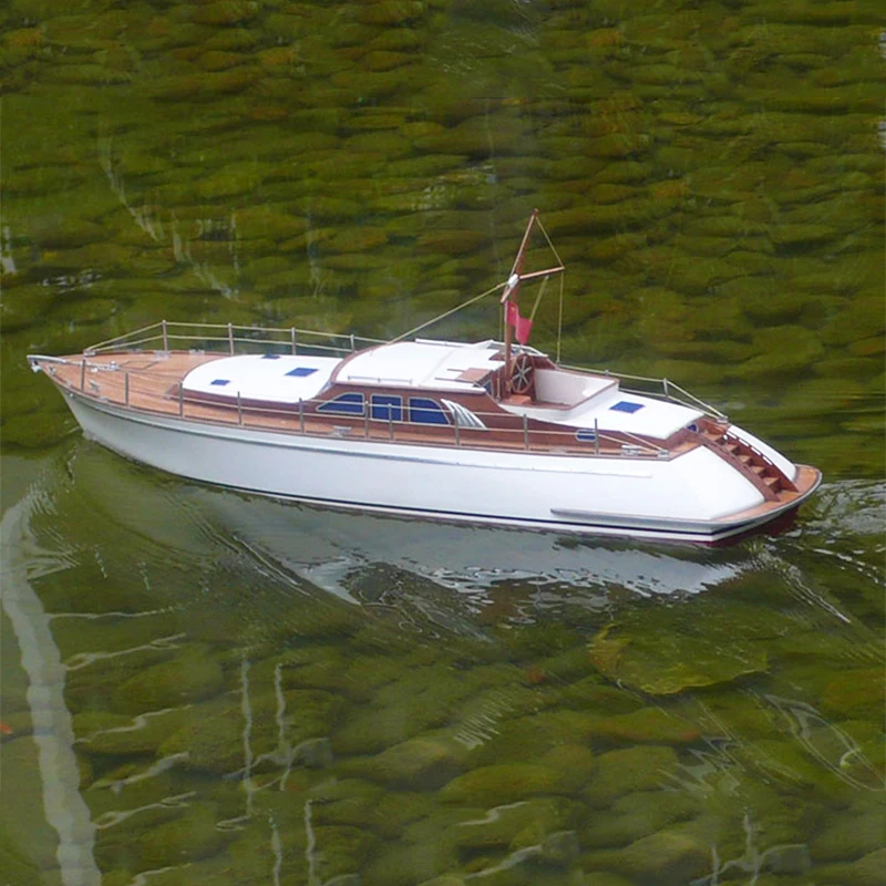 RC Boat Yacht Bibo Knight Model High-simulation Power Yacht Wooden Assembly Kit Can Be Launched Into The Water 2