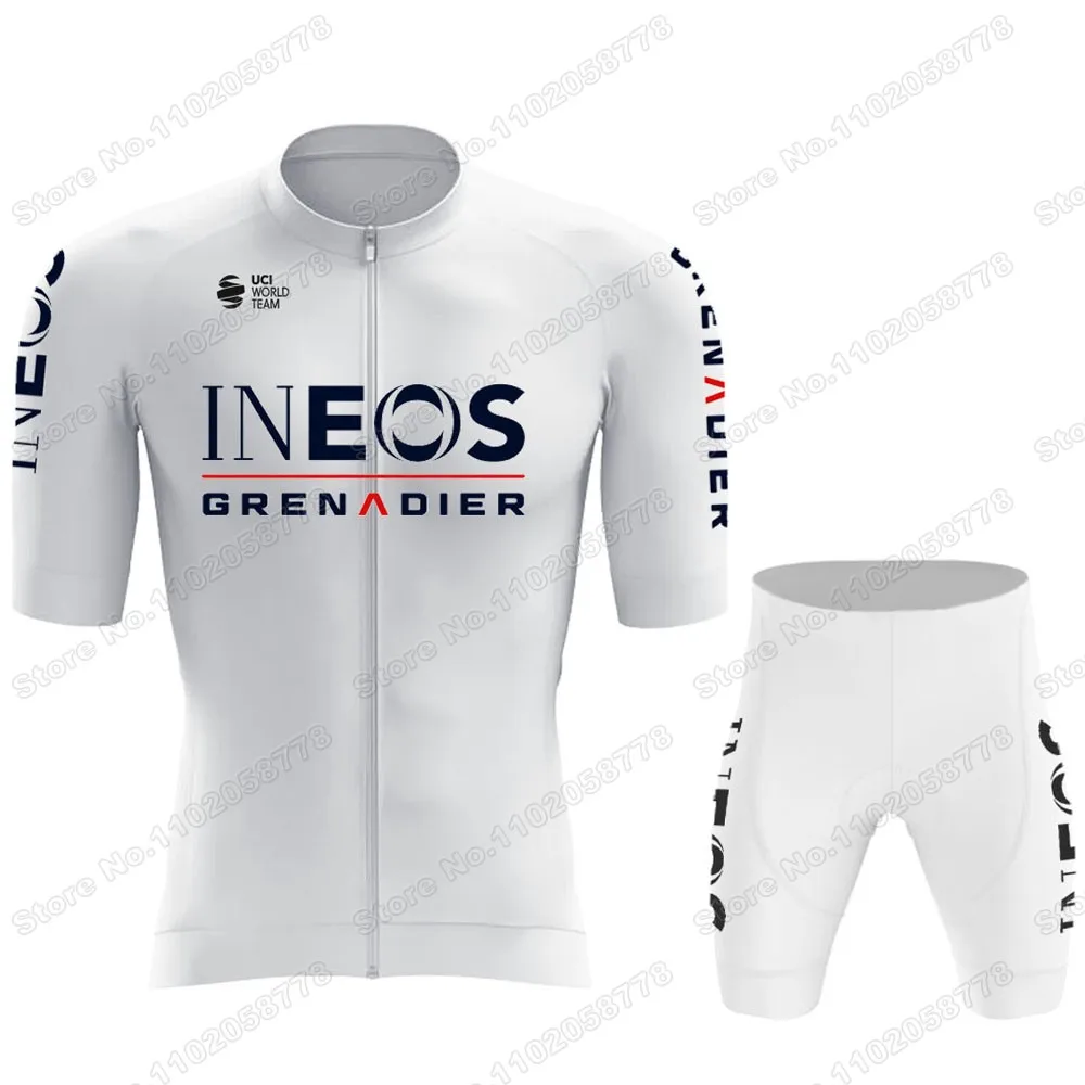 2025 White INEOS Grenadier Team Cycling Jersey Set Men Cycling Clothing Road Bike Shirt Suit Bicycle Bib Shorts MTB Ropa Maillot 4