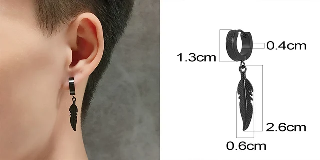 Pendientes De Aro Relámpago Negro - Acero Inoxidable Pulido, Para Hombre Y Mujer, Regalo Elegante