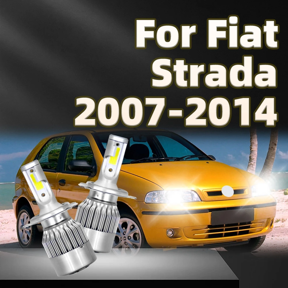 

2 шт., светодиодные лампы 26000 мл для автомобильных фар Fiat Strada 6000 2007 2008 2009 2010 2011 2012 2013 2014