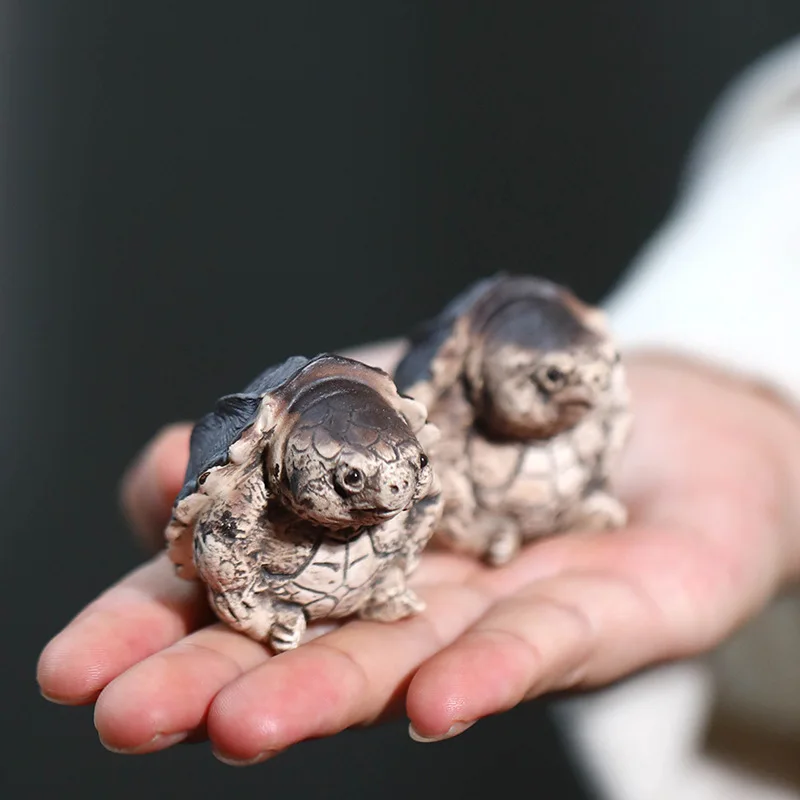 Tea Pet Crocodile Turtle Decoration, Handmade Can Be Raised Tea Ceremony Set Accessories Table Play Turtle