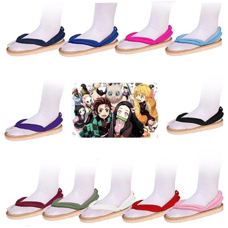 Anime Demon Slayer Kimetsu No Yaiba Cosplay Accessories Kamado Nezuko Cosplay Clogs Kimono Flip-flops Geta Slippers Shoes slippers sandals shoes slippers sandals