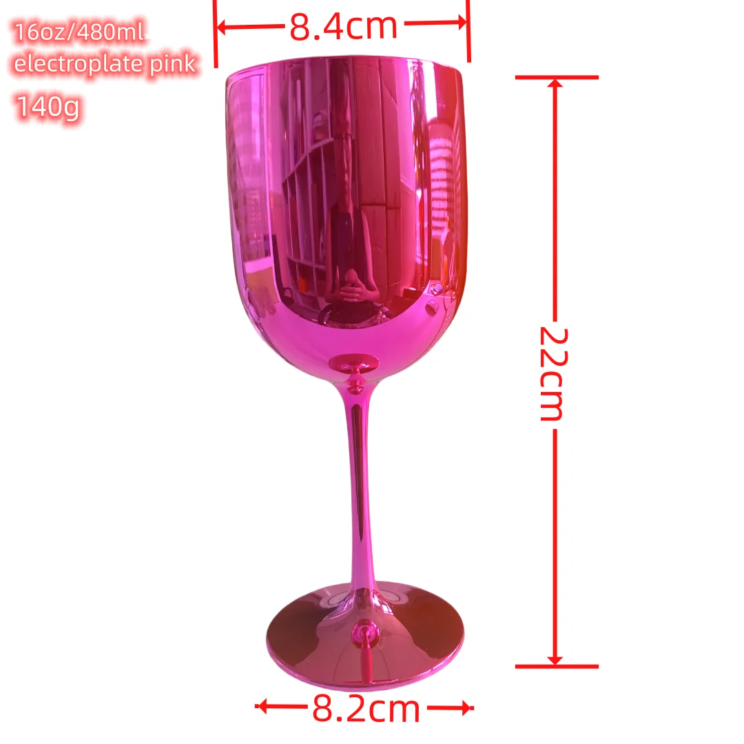 Copas de vino de plástico rosa electrochapado, copa francesa moderna y  elegante, flautas de champán imperiales para fiesta de boda, 480ml, 4 Uds.  - AliExpress, image size:1080x1080